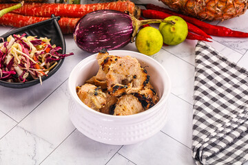 Afgani chicken kebab with white marinade