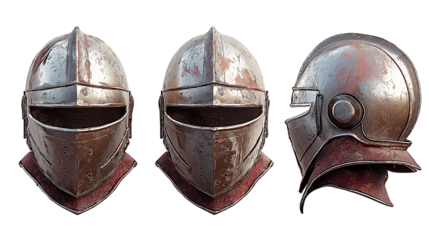 Intricate medieval visor helmet showcasing polished metal, detailed craftsmanship, and historical significance