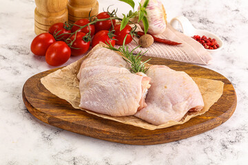 Raw chicken thighs for cooking
