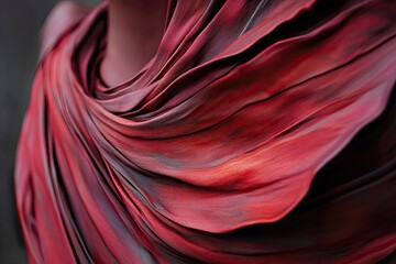 Deep Red Draped Fabric Abstract Art Photography Closeup Texture