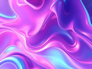 Fototapeta premium 3D abstract background with fluid shapes, neon glass, smooth gradients, and dynamic lighting, creating depth and a futuristic feel.