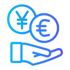 Obraz premium currency gradient icon