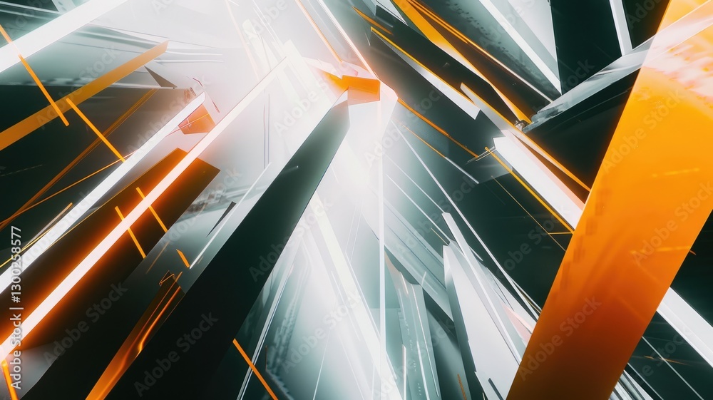Poster this image features an abstract representation of lines and shapes in a dynamic composition. the mod