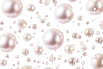 high quality  freshwater pearls on transparent background