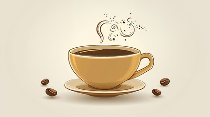 Obraz premium Enjoy a Warm Cup of Fresh Coffee with Rich Aroma and Steaming Essence