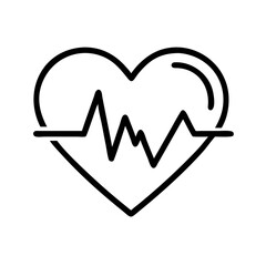 Heartbeat symbol with ECG line, health and wellness concept