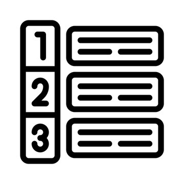 numbered list line icon