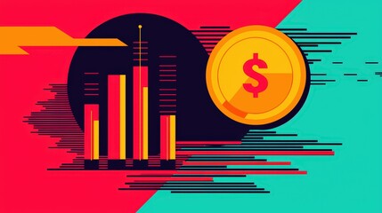 Obraz premium Colorful Financial Growth and Investment Concept