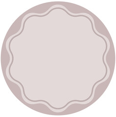 Blank Circle Label Sticker Shape with Decorative Edge