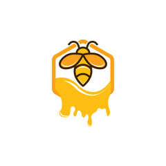 Honey bee Logo Template Design Vector, Emblem, Design Concept, Creative Symbol