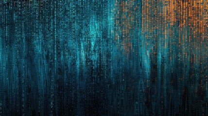 Explore a stunning dark blue tech background featuring cascading code elements. This abstract design captures a modern digital aesthetic, perfect for tech projects.