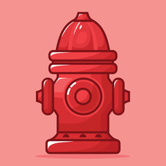 Hydrant for fireman in the street vector illustration in 2d cartoon style with simple shape. perfect for design asset or sticker with theme fire fighter 