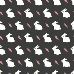 Happy Sitting Bunnies and Tender Carrots Pattern can be use for background and apparel design