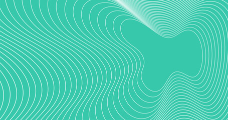 Abstract background with wavy lines in green colors. Vector illustration.