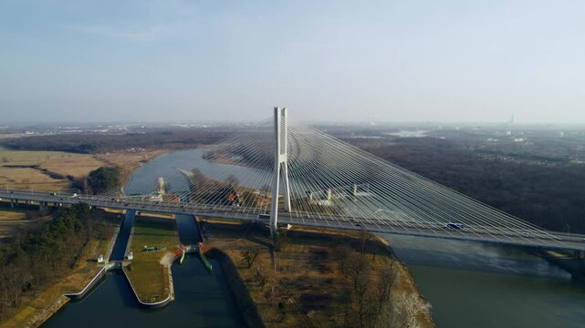 Rędzin Bridge in Wrocław, a drone&rsquo;s view of Poland&rsquo;s largest bridge