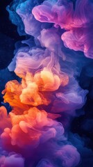 Fototapeta premium Vibrant colors swirl together in a cosmic display resembling a nebula in deep space during a breathtaking digital artwork