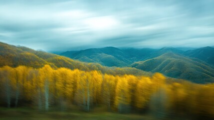 Fototapeta premium Biking on Trails with Motion Blur in Soft Light