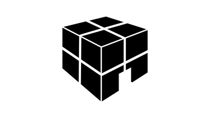 warehouse symbol, black isolated silhouette