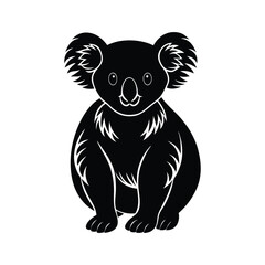 Koala silhouette isolated on white background