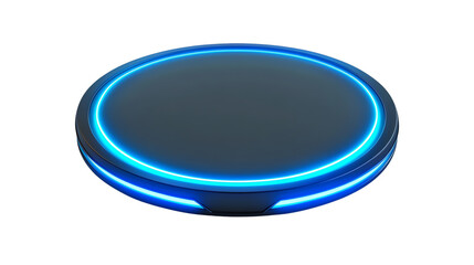 Futuristic illuminated wireless charger design.