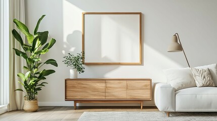 Modern Minimalist Living Room: Light, Wood, and Greenery