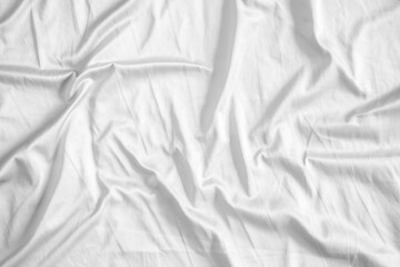 Abstract white wrinkled bedding sheet fabric texture background