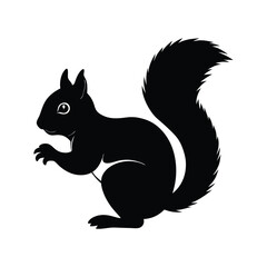 Squirrel silhouette isolated on white background