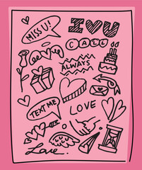 Doodle text and sign