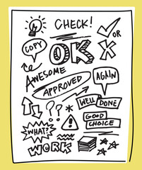 Doodle text and sign