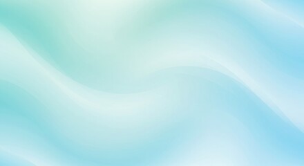 Naklejka premium Soft turquoise and blue gradient watercolor background with gentle wave-like pattern. Abstract aqua toned texture for tranquil, soothing designs. Smooth blended pastel hues.