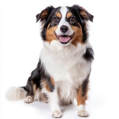 Charming dog sitting calmly with a bright background displaying its unique features and captivating personality traits