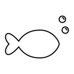 Fototapeta premium simple drawing fish silhouette icon black simple vector illustration. fish outline logo