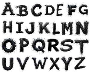 Black paint font a to z set png