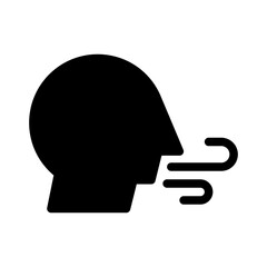 deep breathing glyph icon