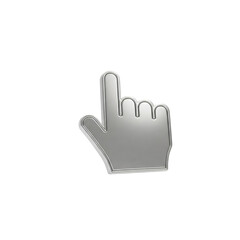 Obraz premium 3d chrome hand cursor icon isolated on transparent background