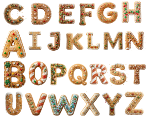 cookie font a to z set png