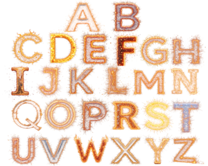 fire font a to z set png
