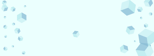 Sky Blue Square Background Blue Vector. Box Isometric Template. Monochrome Block Package Texture. Paper Design. White Empty Polygon.