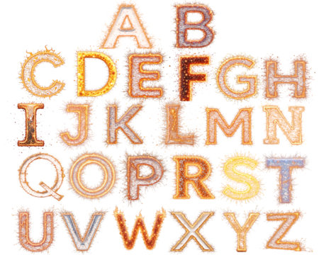 fire font a to z set png