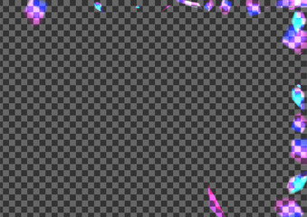 Blur Flare Background Transparent Vector. Confetti Explosion Design. Multicolored Flash Illustration. Bright Vibrant. Particle Vintage Texture.