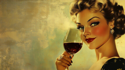 woman with glass of red wine
