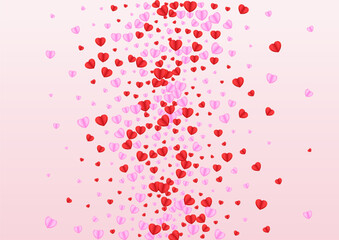 Tender Heart Background Pink Vector. Elegant Backdrop Confetti. Fond Mother Frame. Red Confetti Art Texture. Pinkish Volume Pattern.