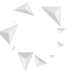 Silver Polygon Background White Vector. Crystal Elegant Tile. Gray Classic Banner. Triangular Graphic. Grizzly Shard Backdrop.