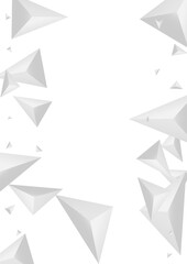 Silver Triangular Background White Vector. Origami Space Design. Greyscale Trendy Texture. Pyramid Clean. Grizzly Shard Backdrop.
