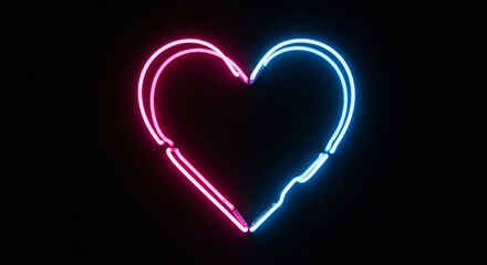 red heart on black background