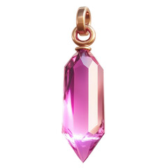 Elegant pink crystal pendant with gold clasp for jewelry design concept