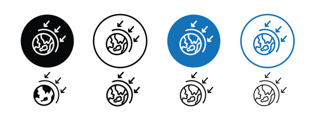 Set of 8 pixel perfect Aerosphere icon with 1 unexpanded, 1 silhouette, a simple and clear aerosphere icon representing the layer of gases surrounding a planet.