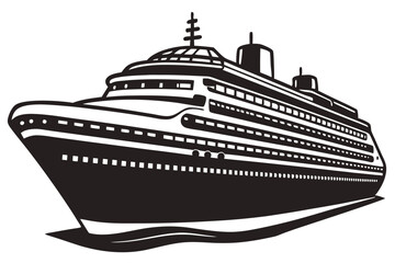 Cruise Black and White Isolated Icon Vector illustration