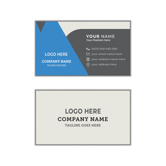Modern Business Card blue And White Layout Double-sided Luxury dark gradient background professional Corporate template.