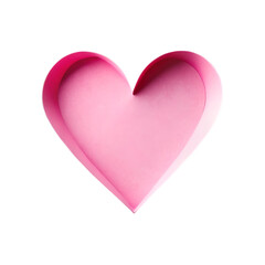 Obraz premium Heart of pink paper isolated on transparent background